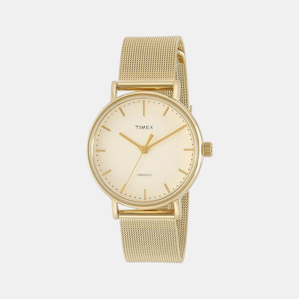 Women Quartz Cream Dial Analog Stainless Steel Watch TW2R26500