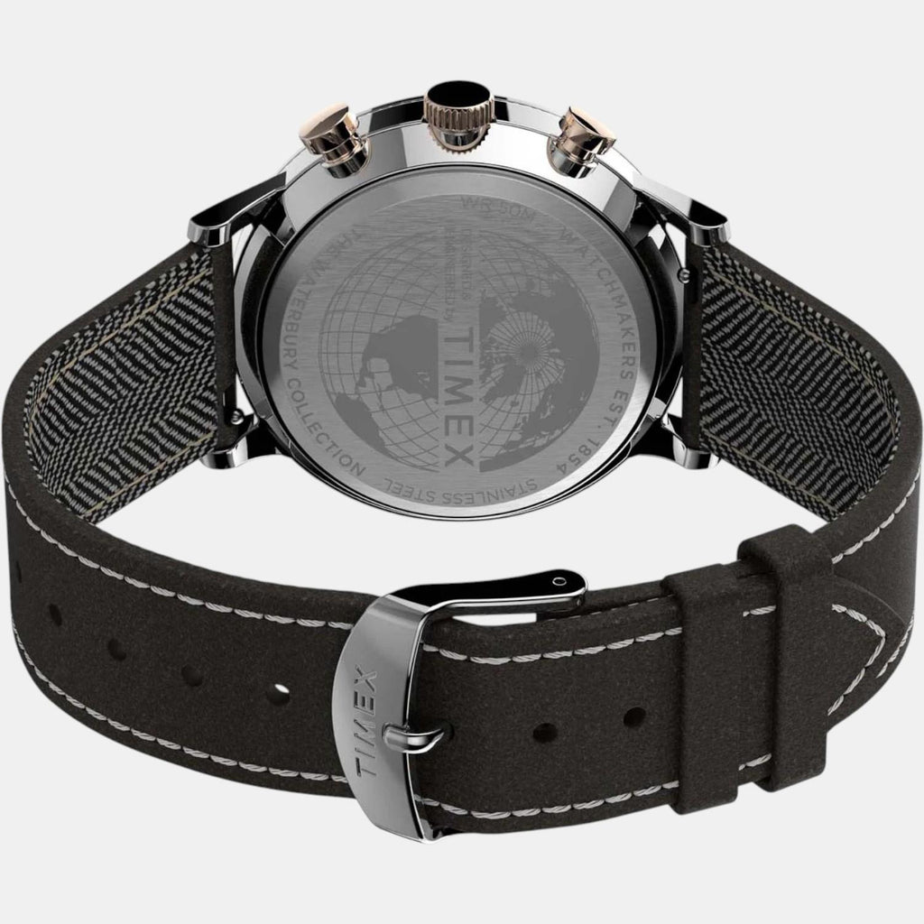 Men Quartz Black Dial Analog Leather Watch TW2T71500UJ