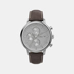 Men Quartz White Dial Analog Leather Watch TW2U38800UJ