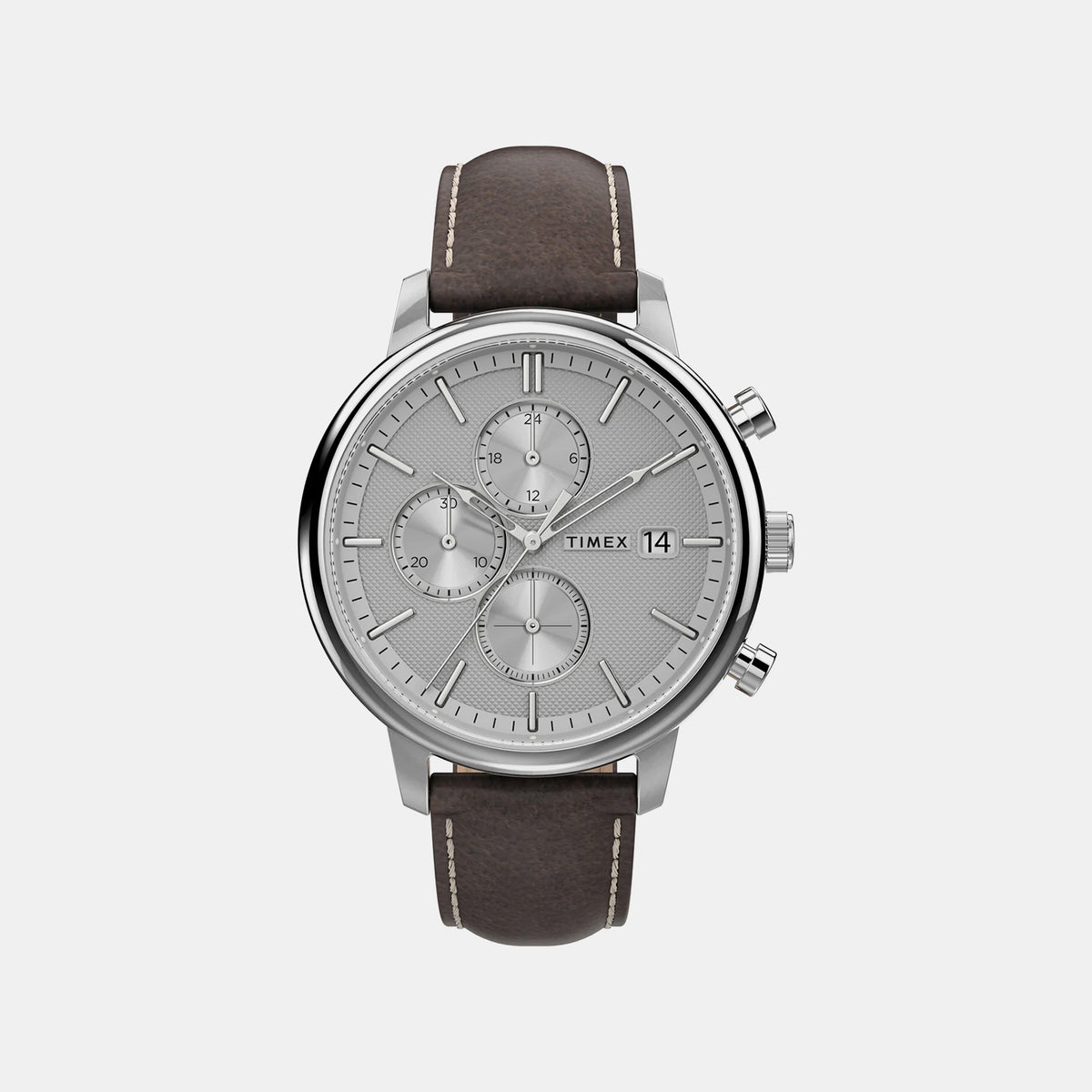Men Quartz White Dial Analog Leather Watch TW2U38800UJ