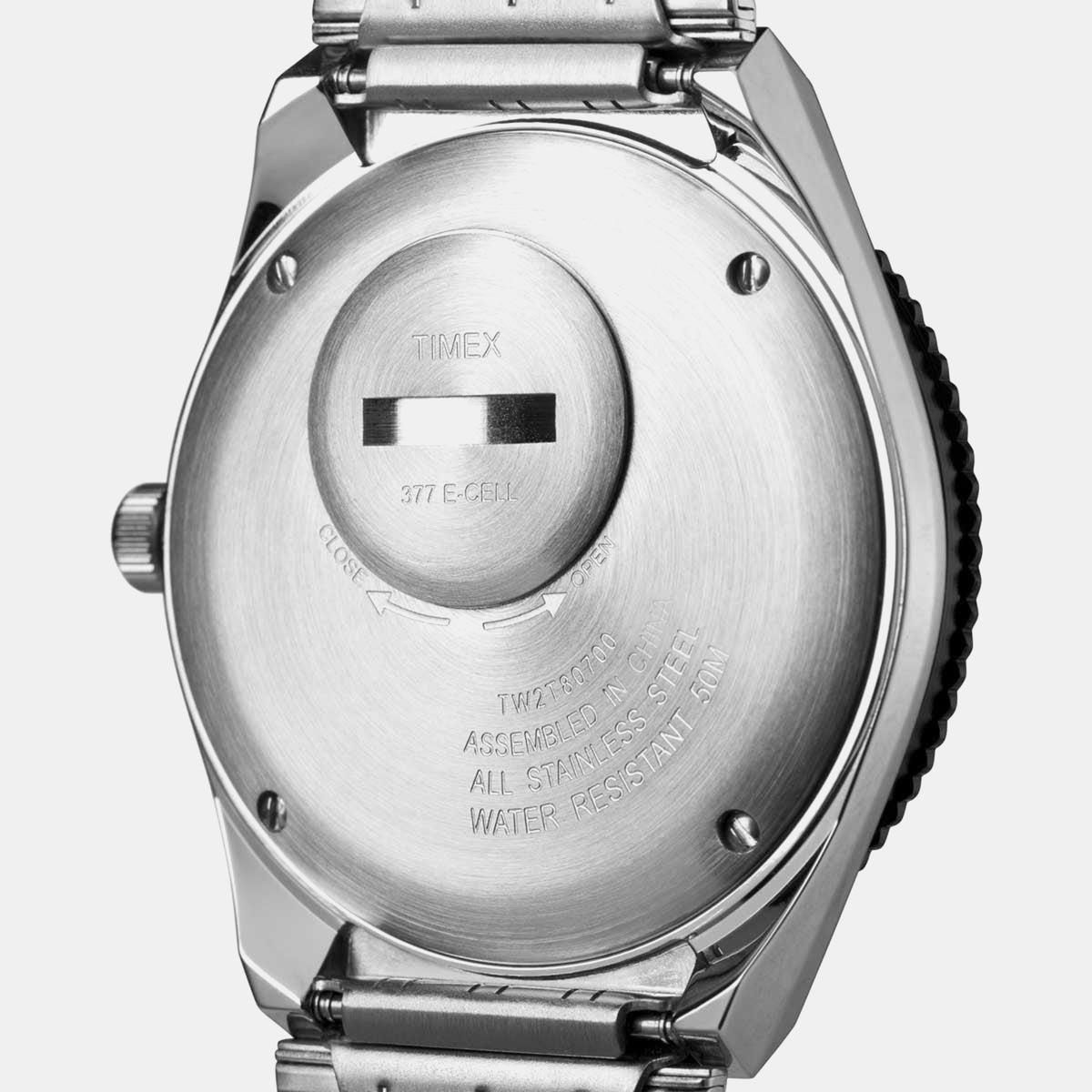 Q Timex Men Quartz White Dial Analog Stainless Steel Watch TW2U61200U9