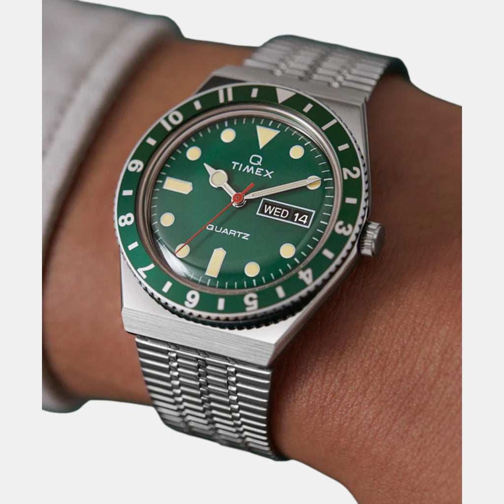 Men Quartz Green Dial Analog Stainless Steel Watch TW2U61700U9