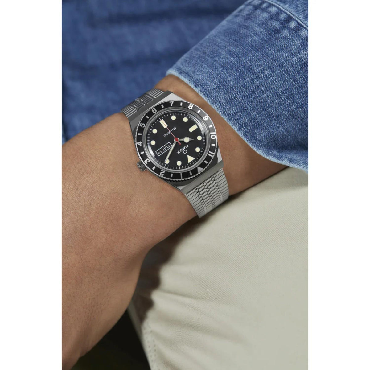 Men Quartz Black Dial Analog Stainless Steel Watch TW2U61800U9