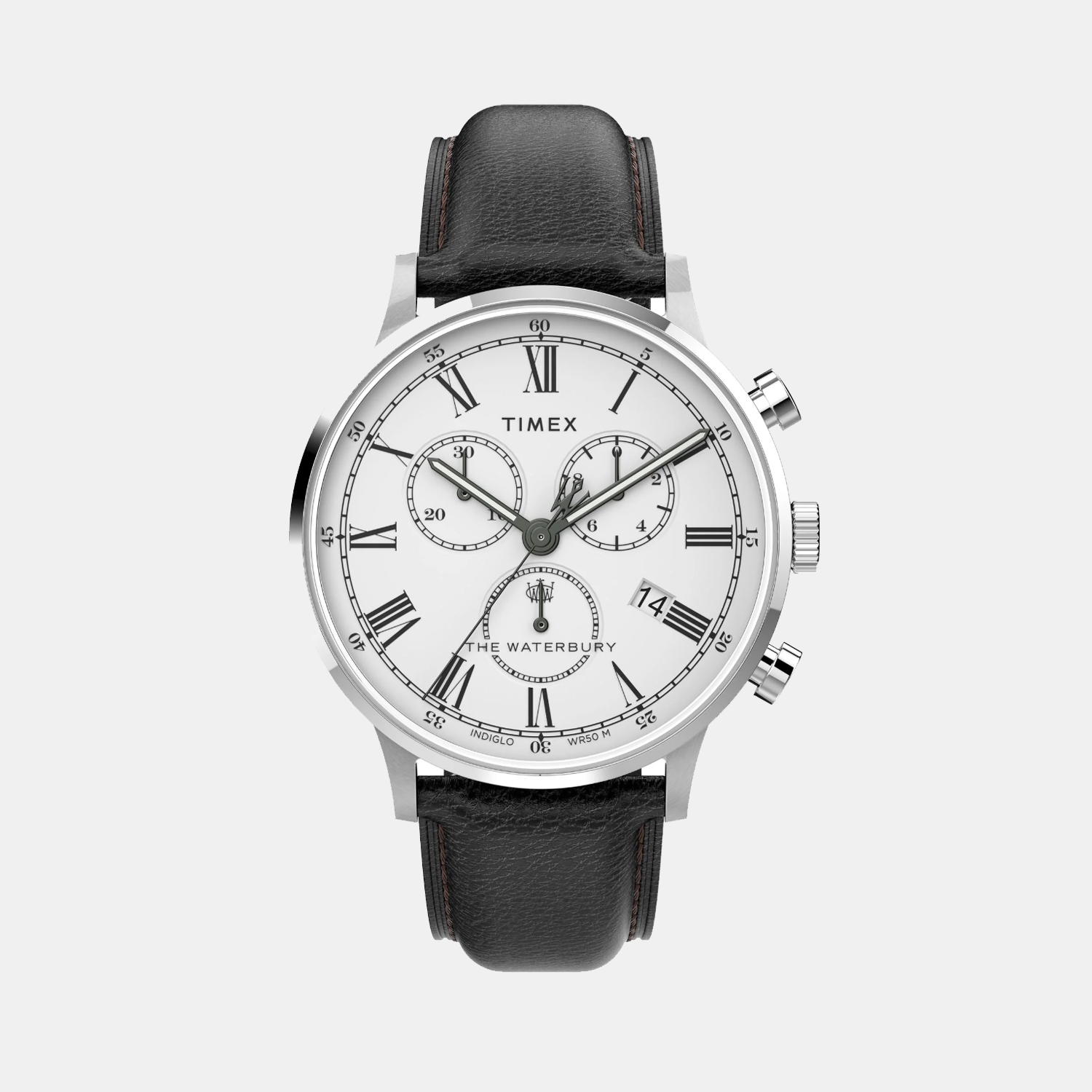 Men Quartz White Dial Analog Leather Watch TW2U88100UJ