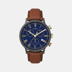 Men Quartz Blue Dial Analog Leather Watch TW2U88200UJ