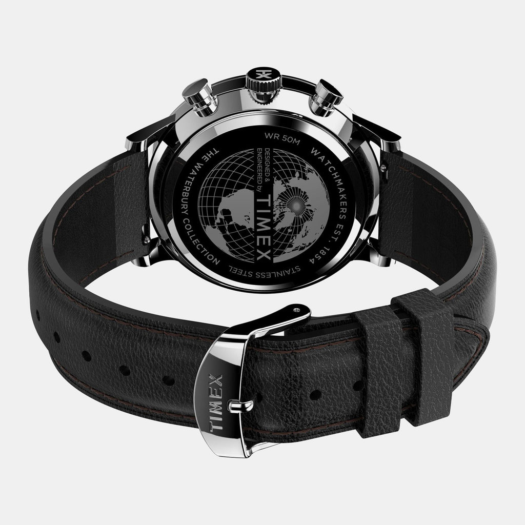Waterbury Classic Men Quartz Black Dial Analog Leather Watch TW2U88300UJ