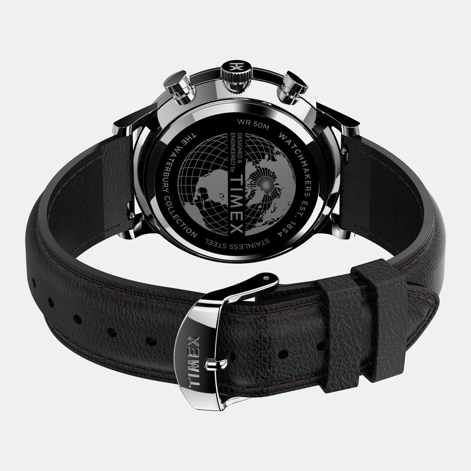 Waterbury Classic Men Quartz Black Dial Analog Leather Watch TW2U88300UJ