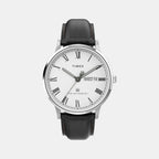 Men Quartz White Dial Analog Leather Watch TW2U88400UJ