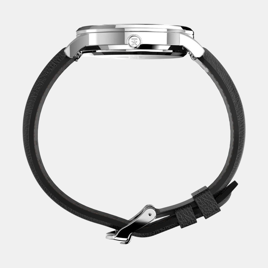 Men Quartz White Dial Analog Leather Watch TW2U88400UJ