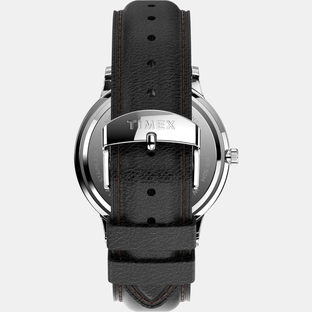 Men Quartz White Dial Analog Leather Watch TW2U88400UJ