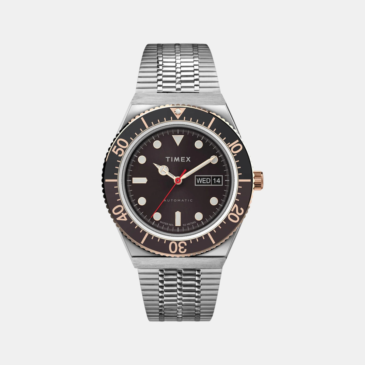 Men Automatic Brown Dial Analog Stainless Steel Watch TW2U96900U9