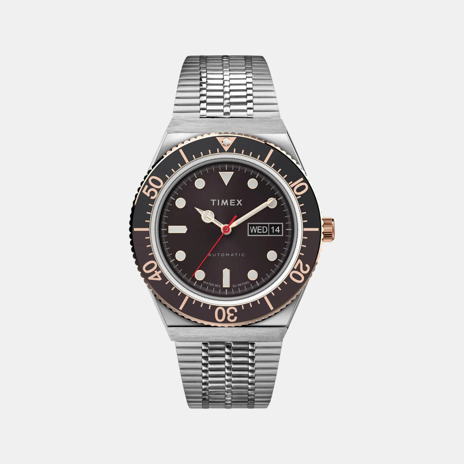 Men Automatic Brown Dial Analog Stainless Steel Watch TW2U96900U9