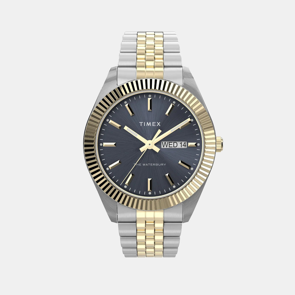 Waterbury Men Quartz Blue Dial Analog Stainless Steel Watch TW2V17500UJ