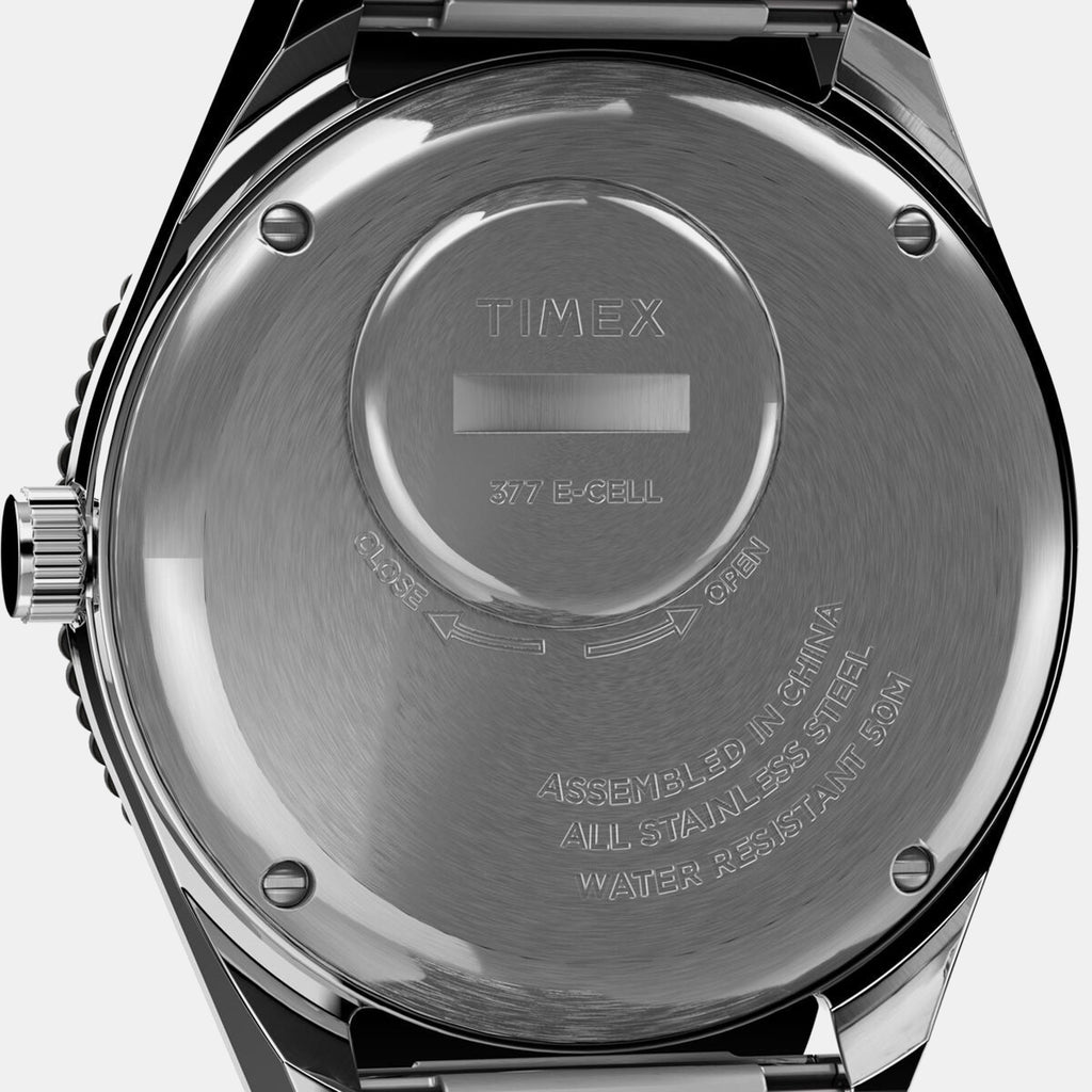 Q Timex Reissue Men Quartz Blue Dial Analog Stainless Steel Watch TW2V18300U9