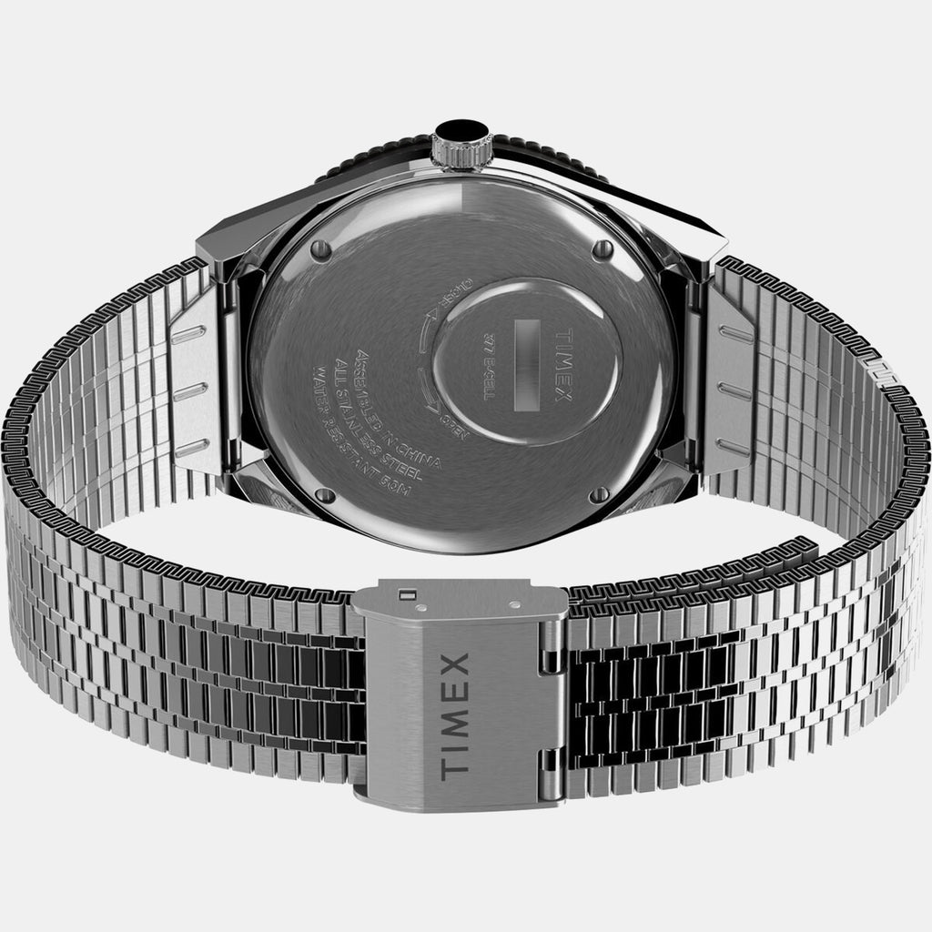 Q Timex Reissue Men Quartz Blue Dial Analog Stainless Steel Watch TW2V18300U9