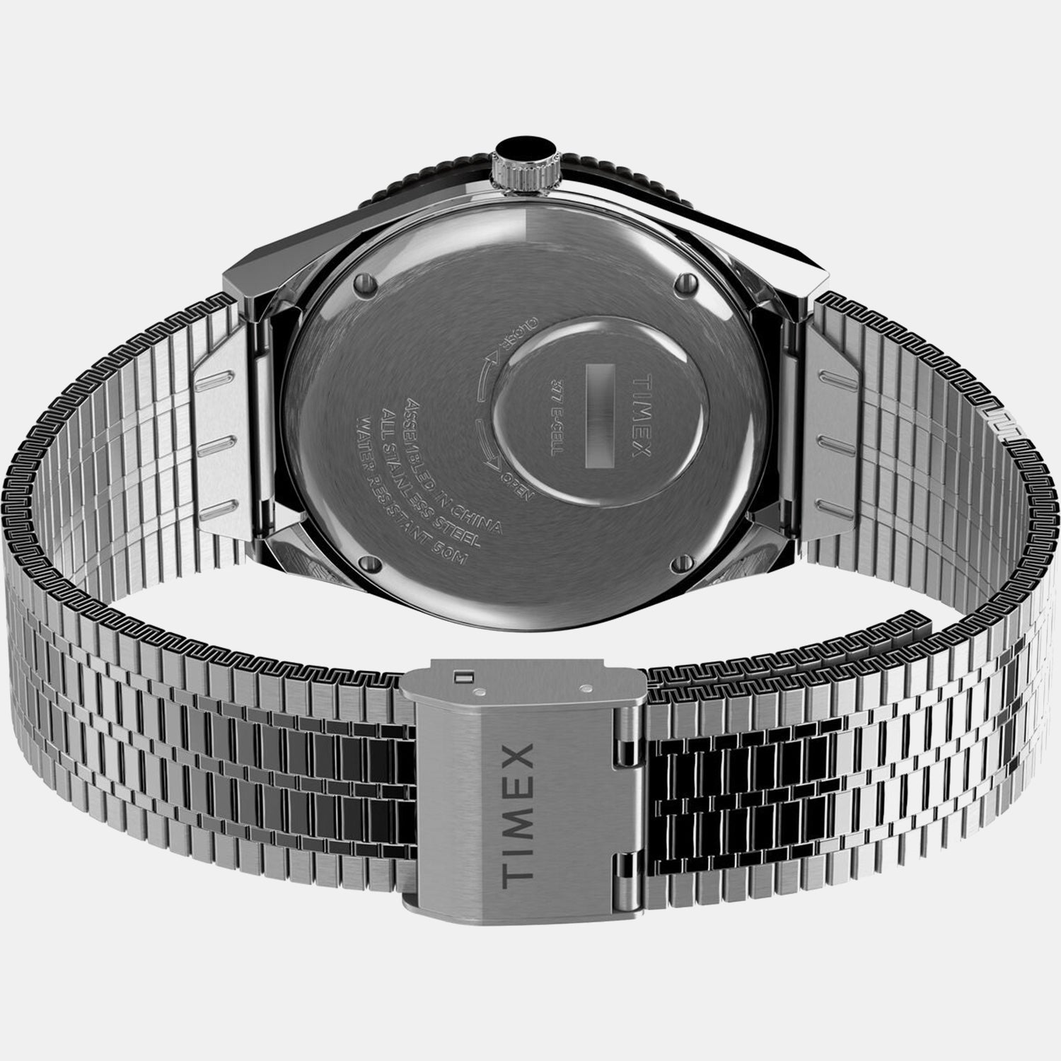 Q Timex Reissue Men Quartz Blue Dial Analog Stainless Steel Watch TW2V18300U9