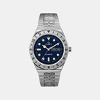 Q Timex Reissue Men Quartz Blue Dial Analog Stainless Steel Watch TW2V18300U9