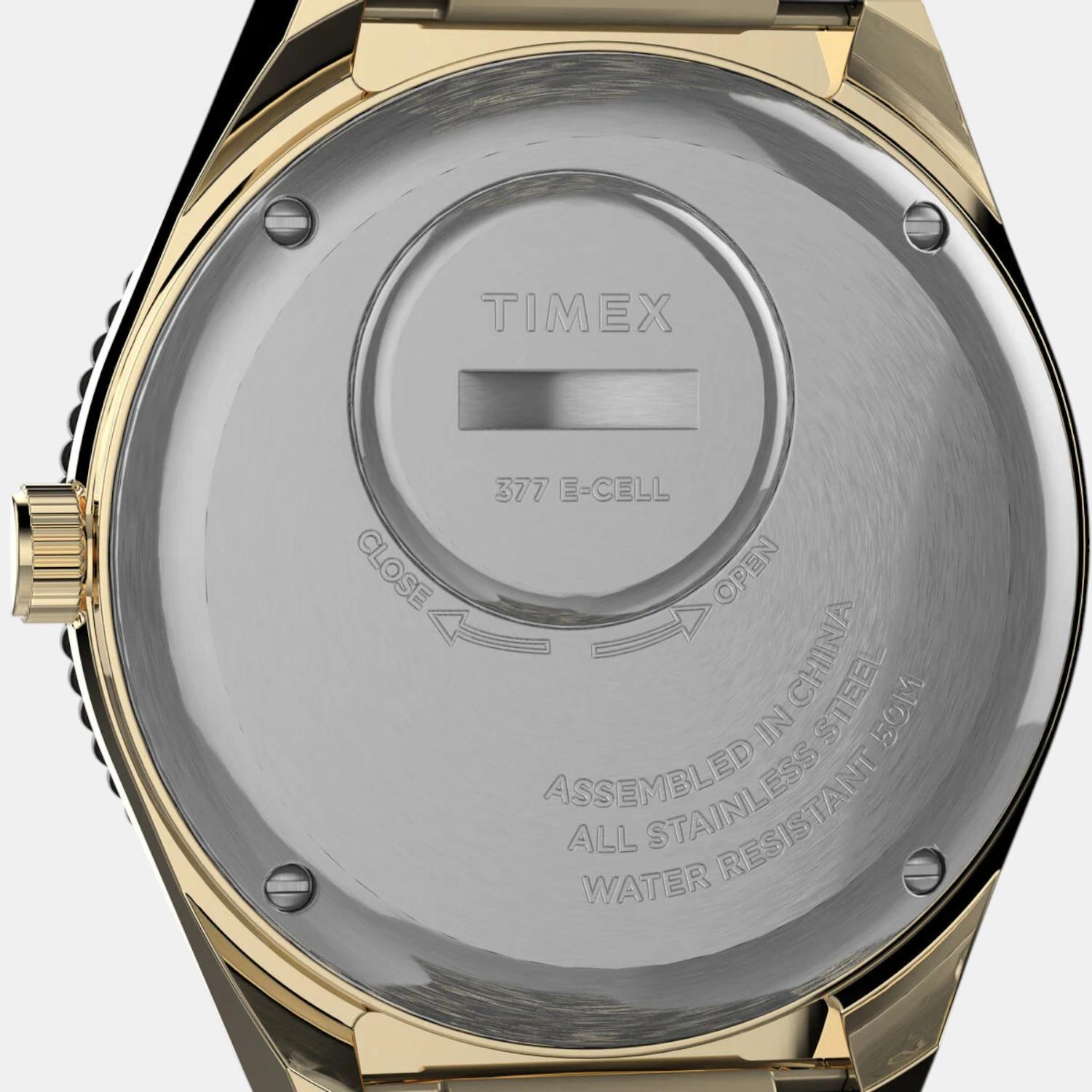 Men Quartz Black Dial Analog Stainless Steel Watch TW2V18800U9