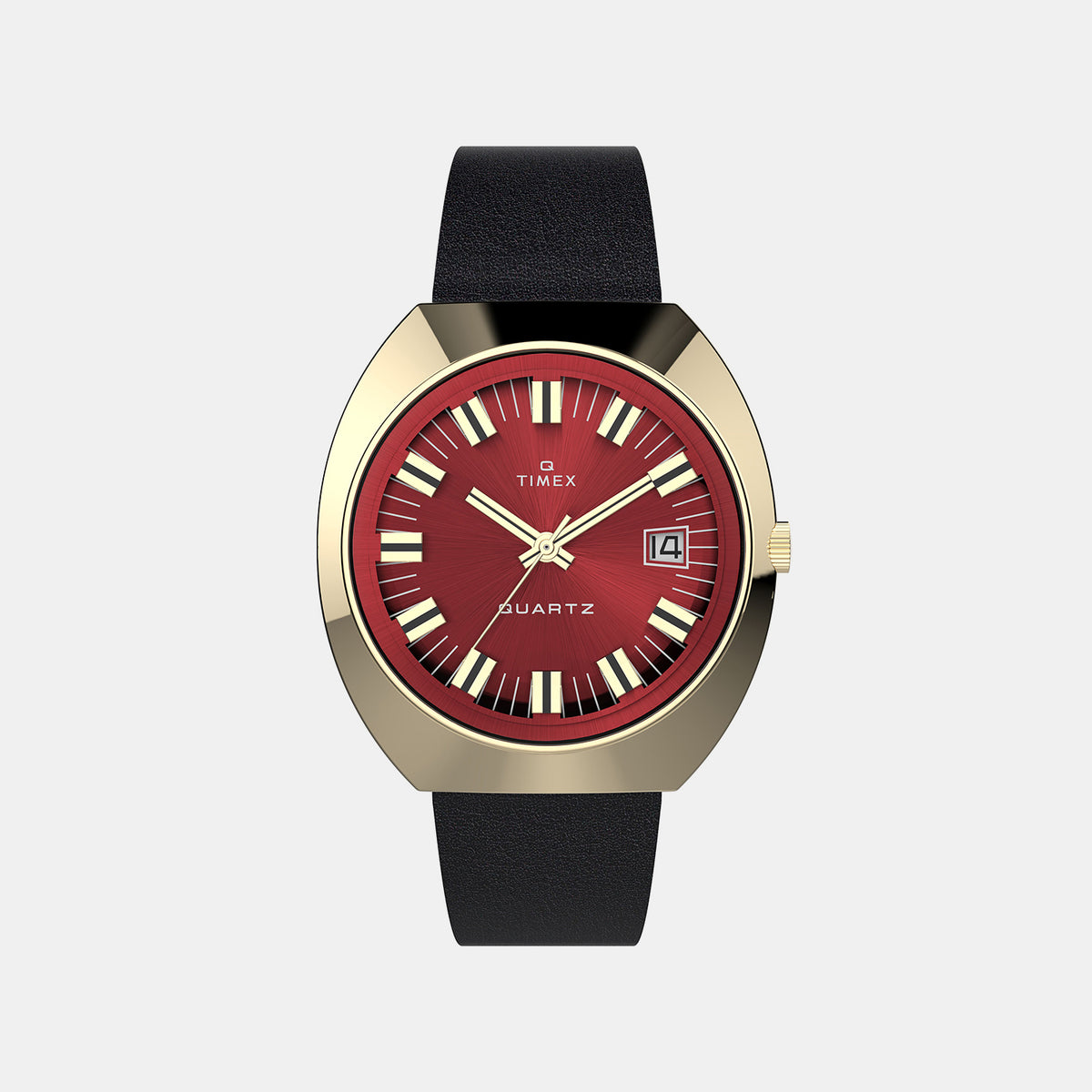 Timex Reissue Men Quartz Burgundy Dial Analog Leather Watch TW2V25400IK