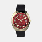 Q Timex Men Quartz Burgundy Dial Analog Leather Watch TW2V25400U9