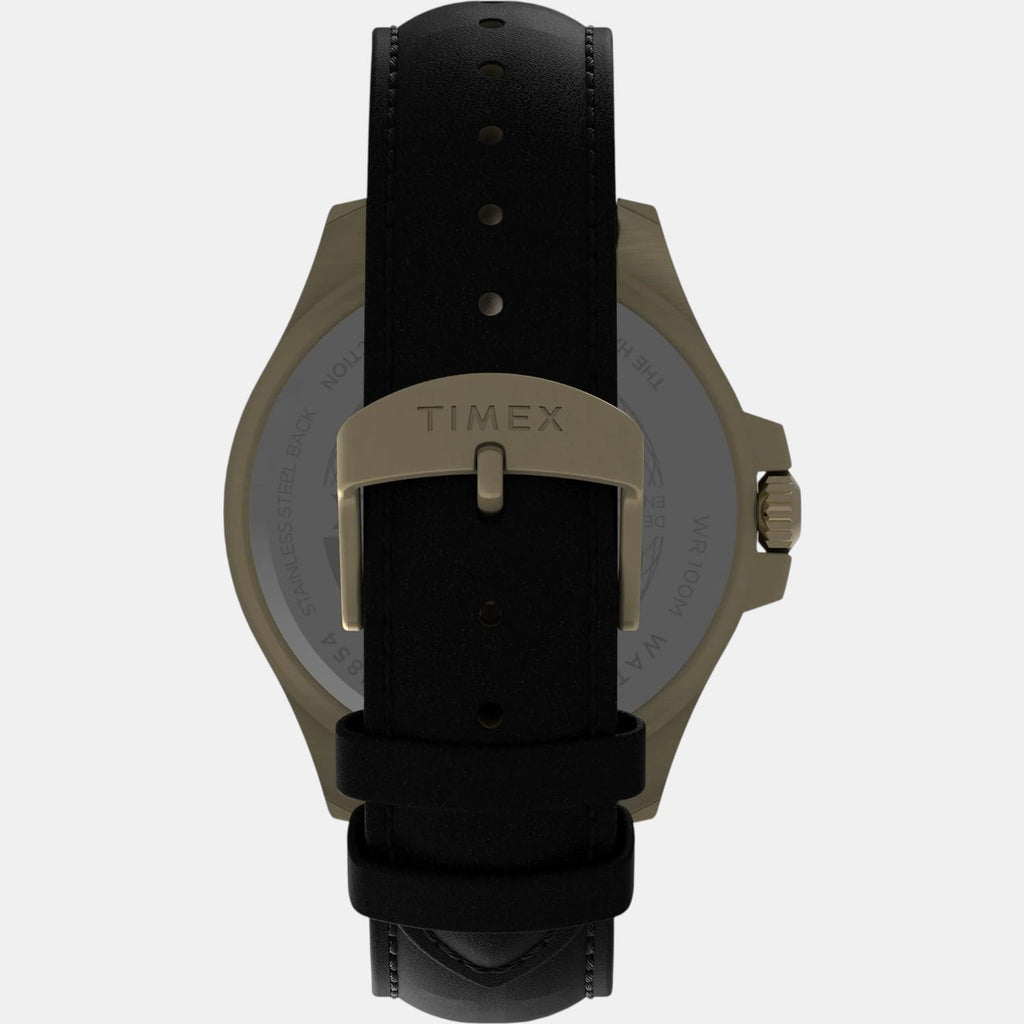 Men Quartz Black Dial Analog Leather Watch TW2V42200UJ