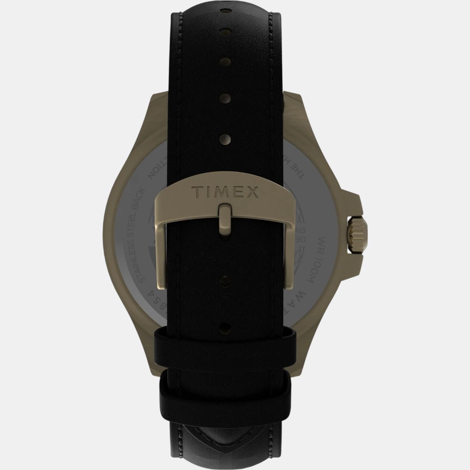 Men Quartz Black Dial Analog Leather Watch TW2V42200UJ