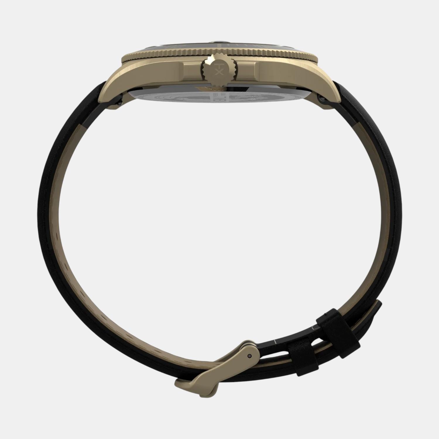 Men Quartz Black Dial Analog Leather Watch TW2V42200UJ