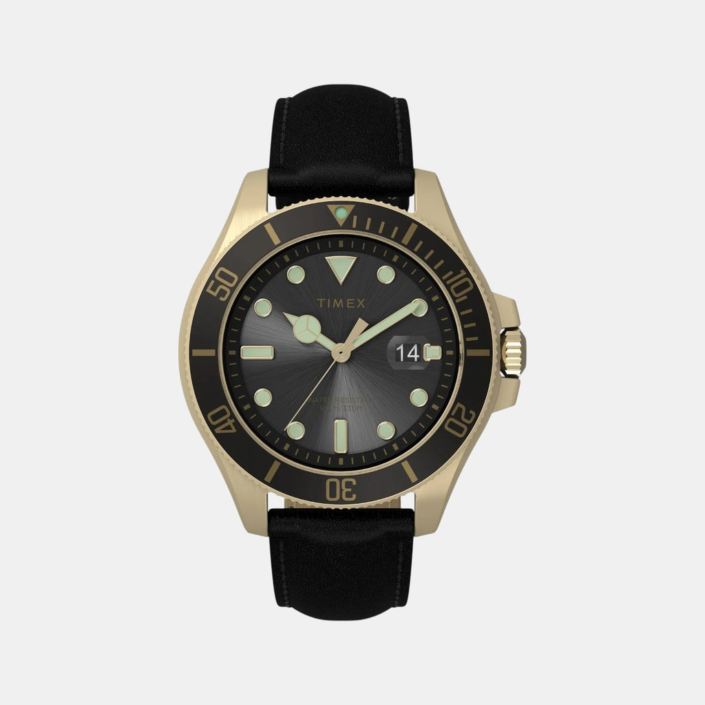 Men Quartz Black Dial Analog Leather Watch TW2V42200UJ