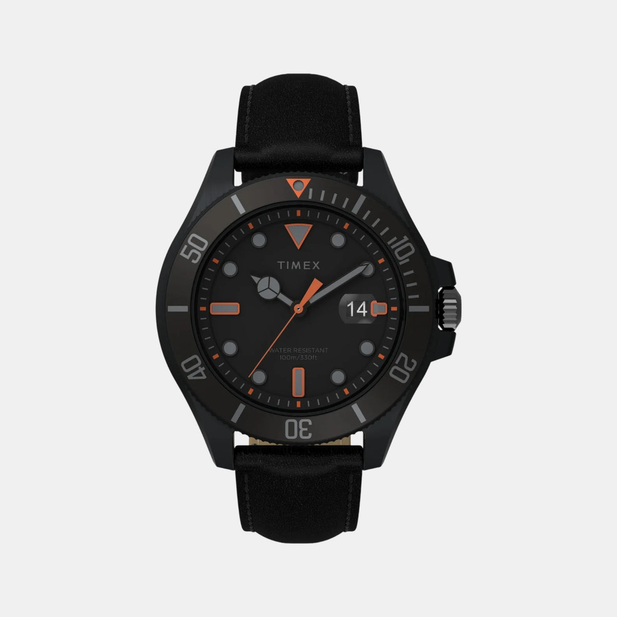 Men Quartz Black Dial Analog Leather Watch TW2V42300UJ