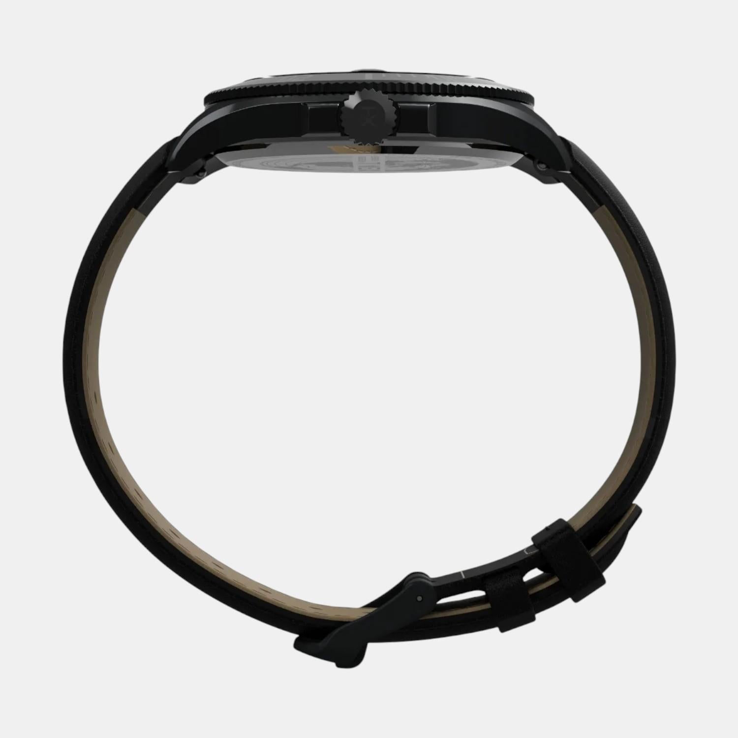 Men Quartz Black Dial Analog Leather Watch TW2V42300UJ