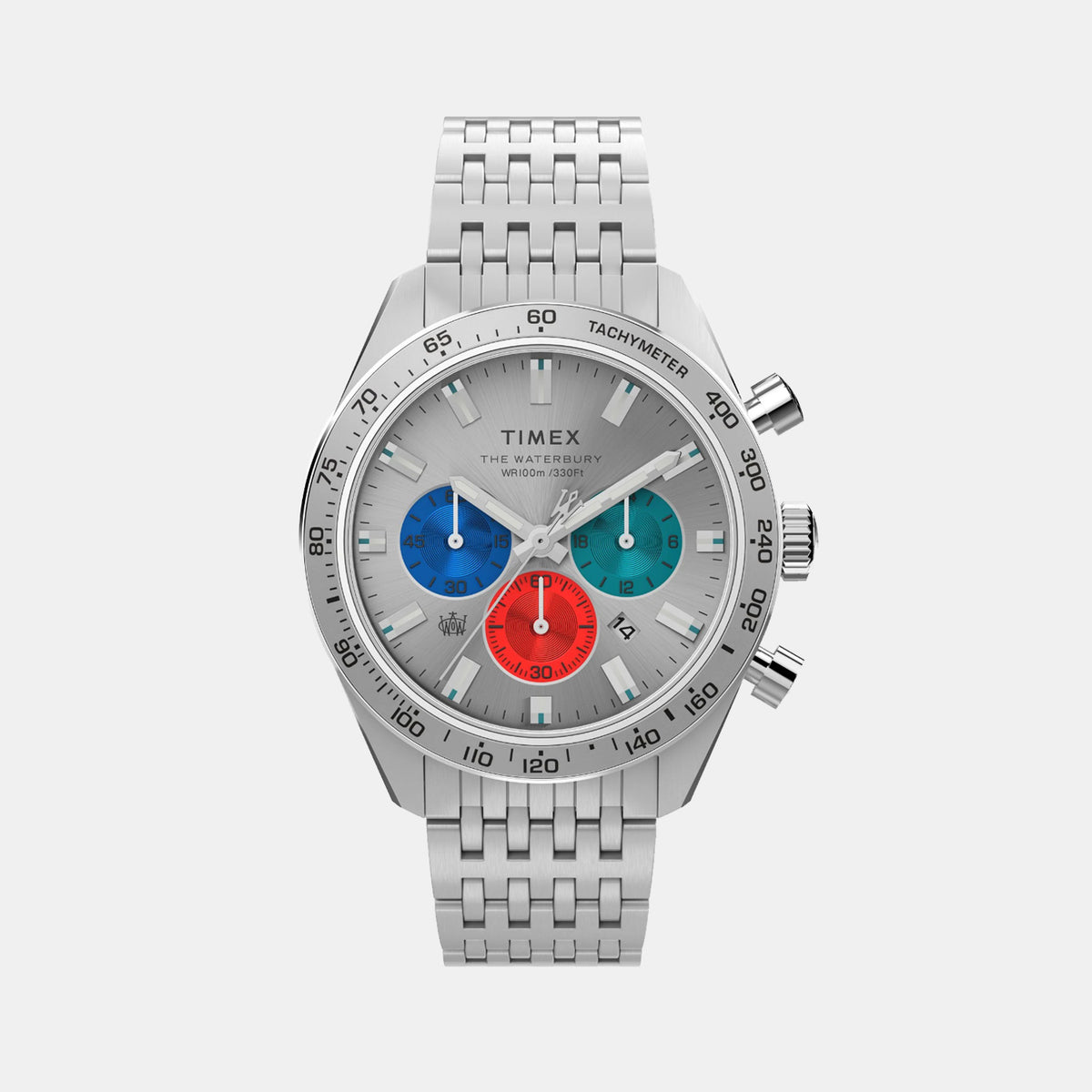 Waterbury Men Quartz Silver Dial Chronograph Stainless Steel Watch TW2V42400UJ