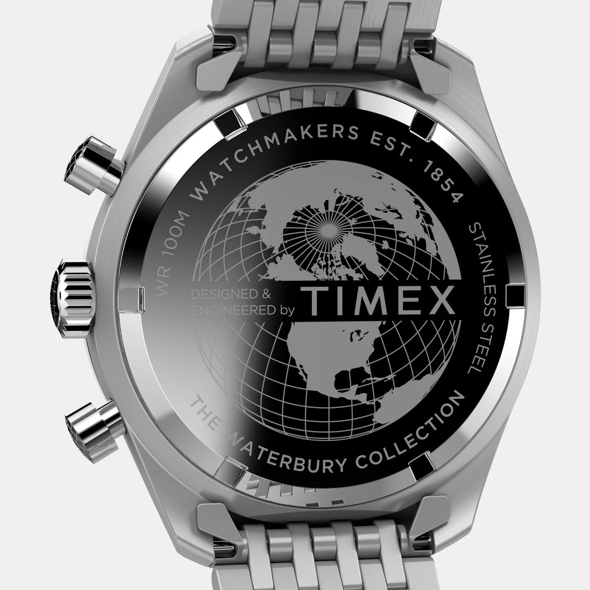 Waterbury Men Quartz Silver Dial Chronograph Stainless Steel Watch TW2V42400UJ