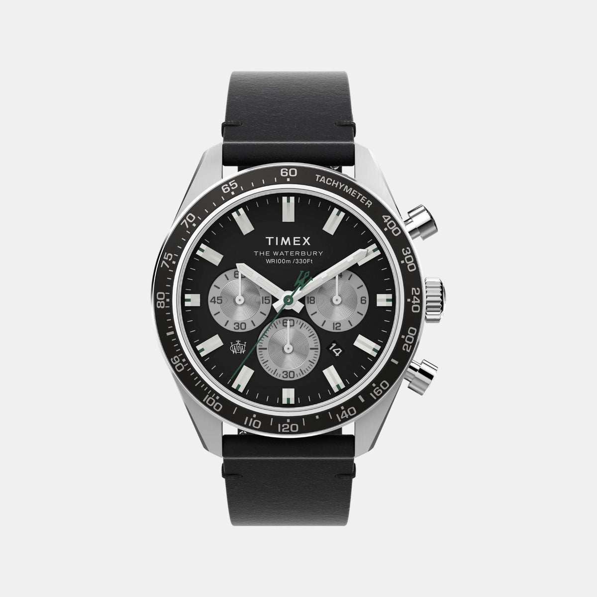 Waterbury Men Quartz Black Dial Analog Leather Watch TW2V42500UJ