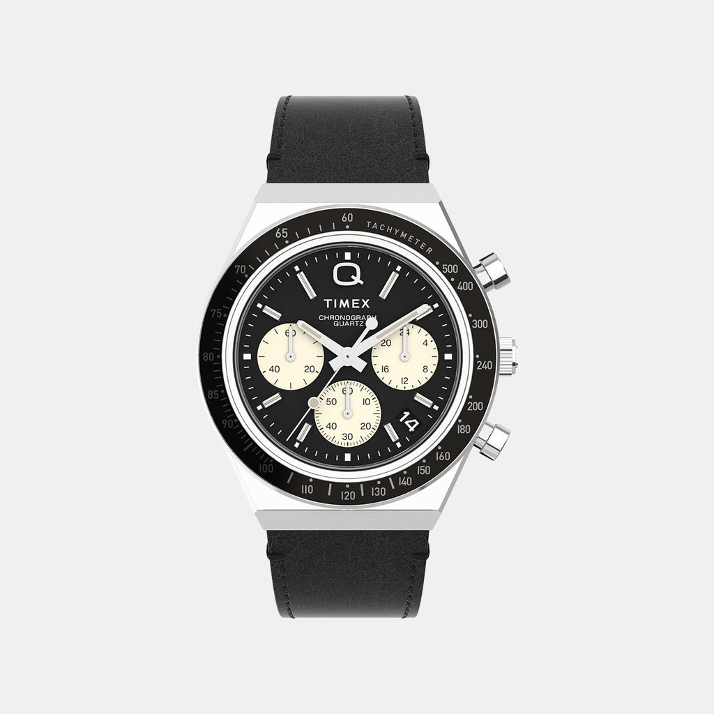 Men Quartz Black Dial Analog Leather Watch TW2V42700U9