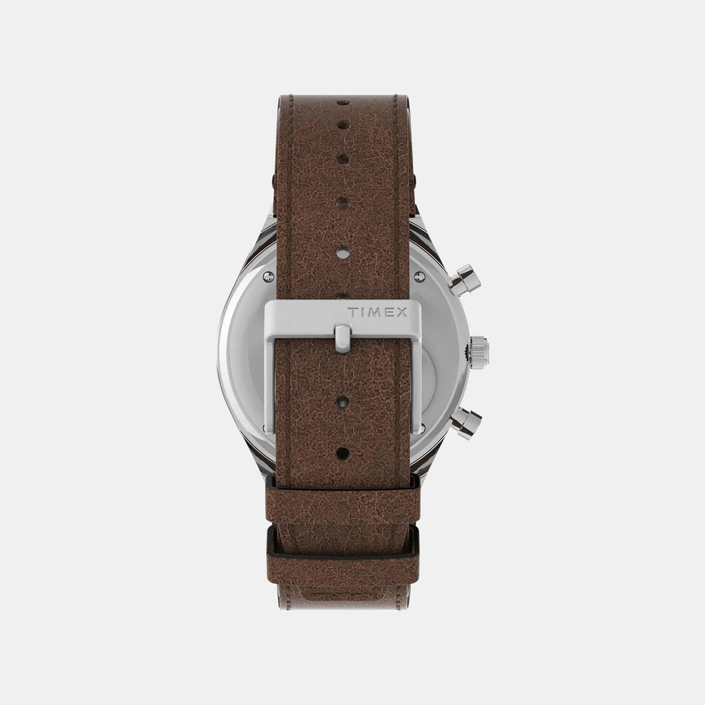 Men Quartz Cream Dial Analog Leather Watch TW2V42800U9
