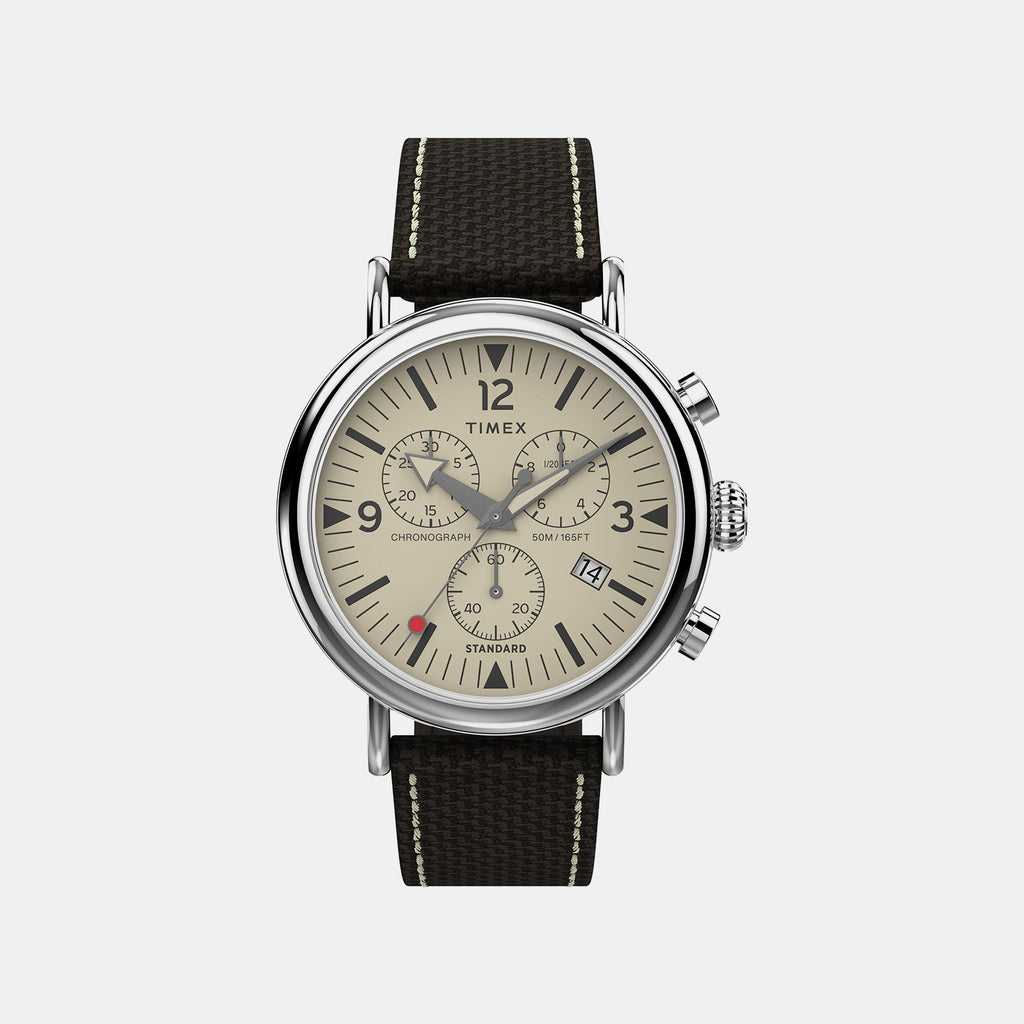 Waterbury Men Quartz Beige Dial Chronograph Fabric Watch TW2V43800UJ