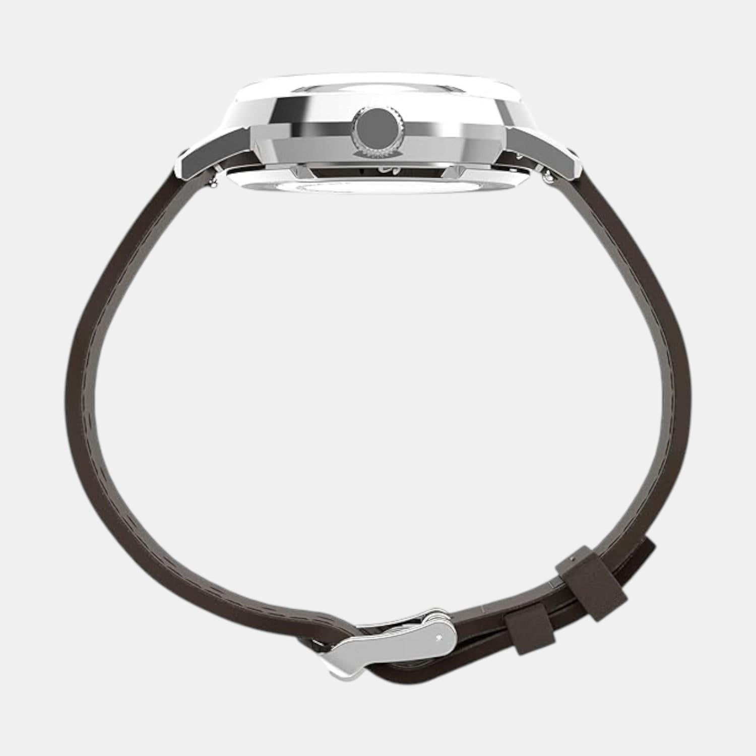 Men Automatic Blue Dial Analog Leather Watch TW2V44500U9