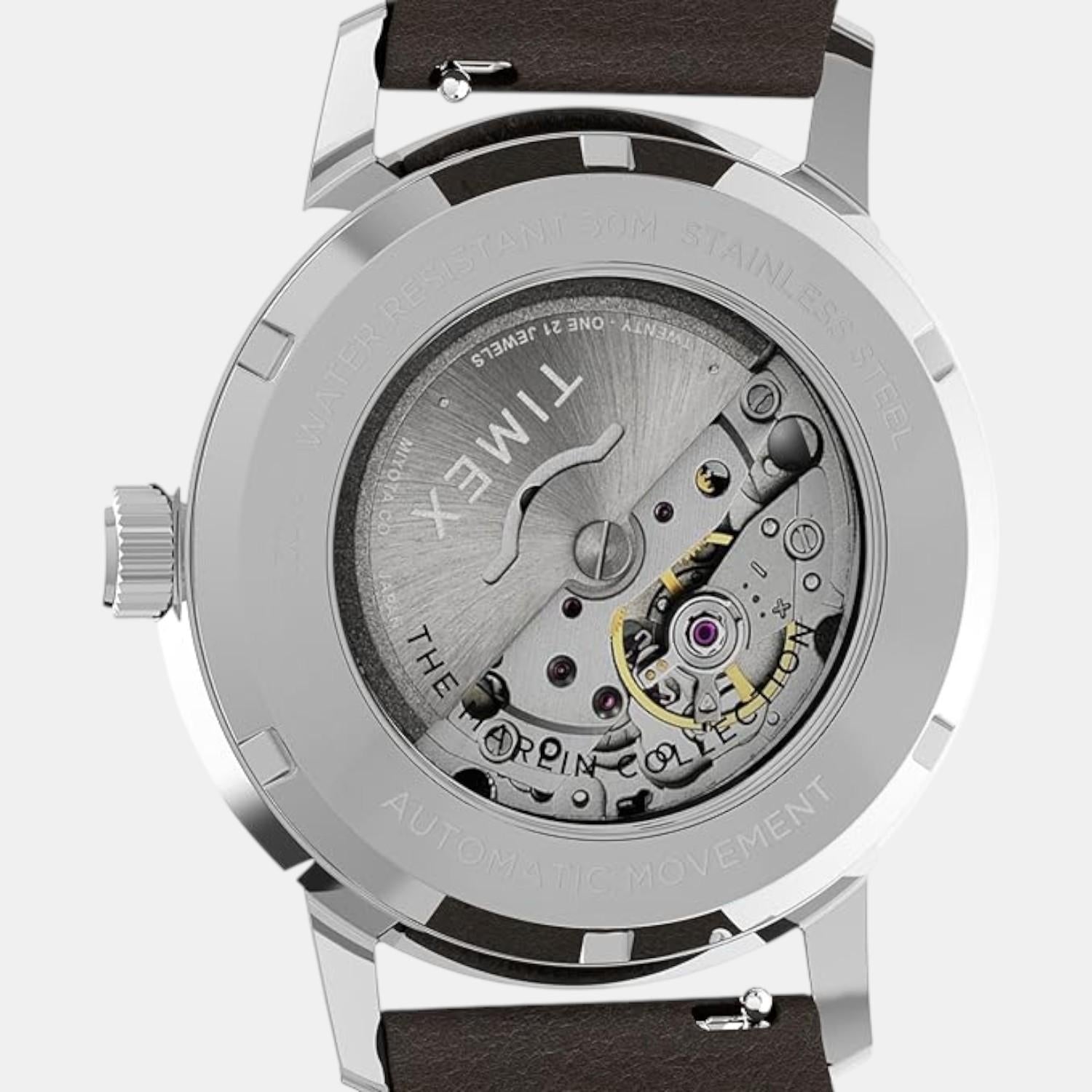 Men Automatic Blue Dial Analog Leather Watch TW2V44500U9