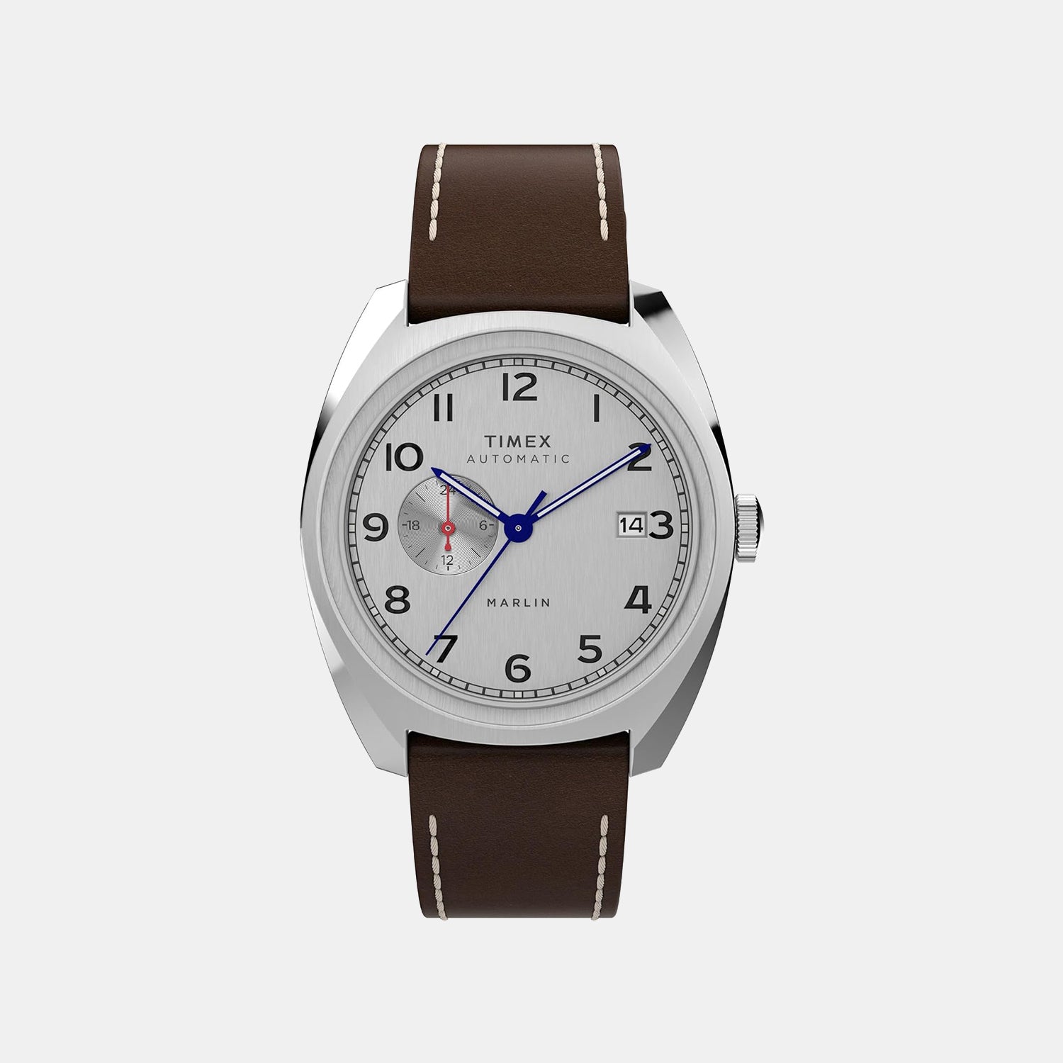 Men Quartz Silver Dial Analog Leather Watch TW2V62000U9