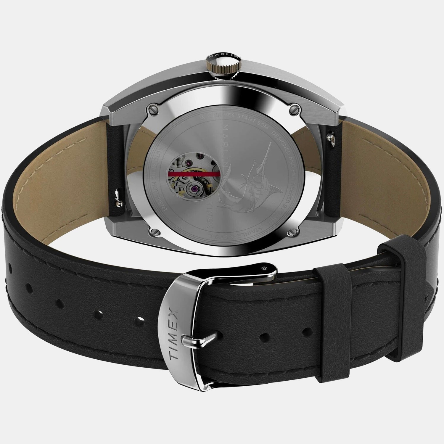Men Quartz Black Dial Analog Leather Watch TW2V62100U9