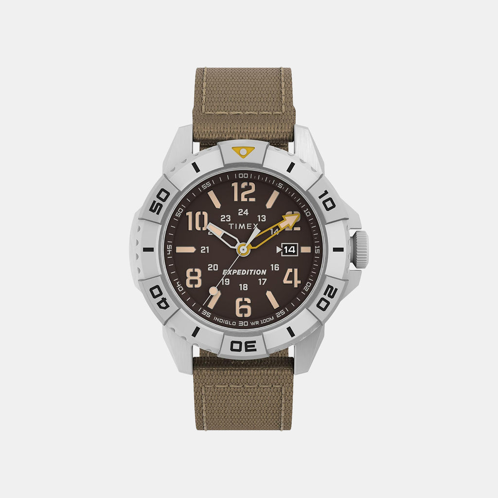 Men Quartz Brown Dial Analog Fabric Watch TW2V62400X6