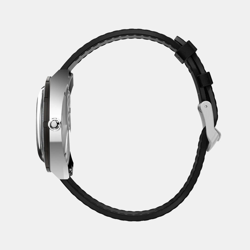 Q Timex Men Quartz Black Tonneau Dial Analog Rubber Watch TW2V69500U9