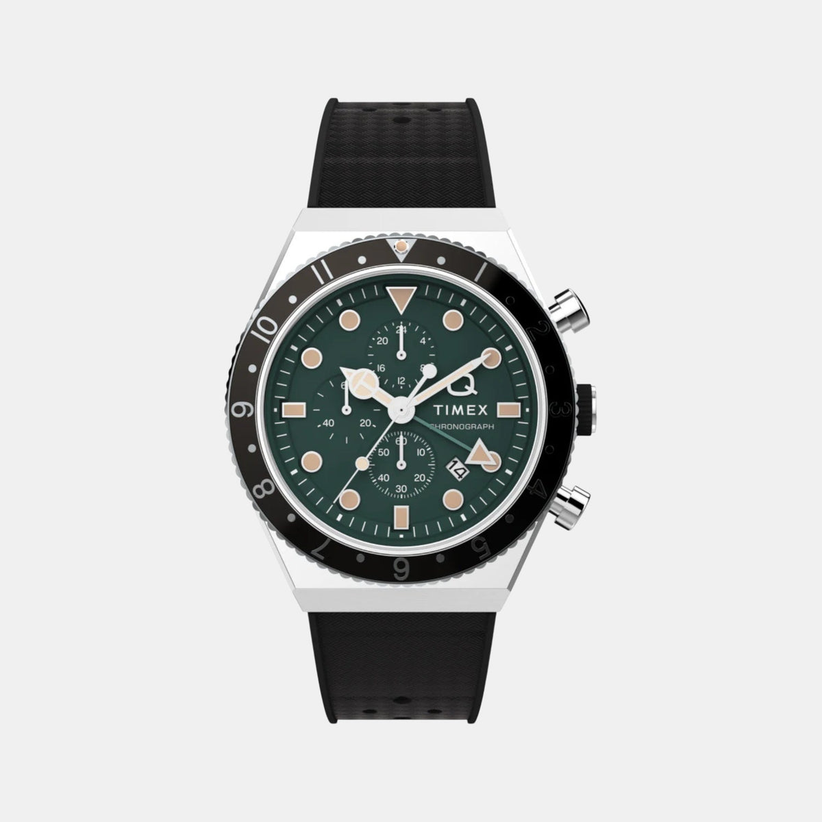 Men Quartz Green Dial Analog Rubber Watch TW2V70200UJ