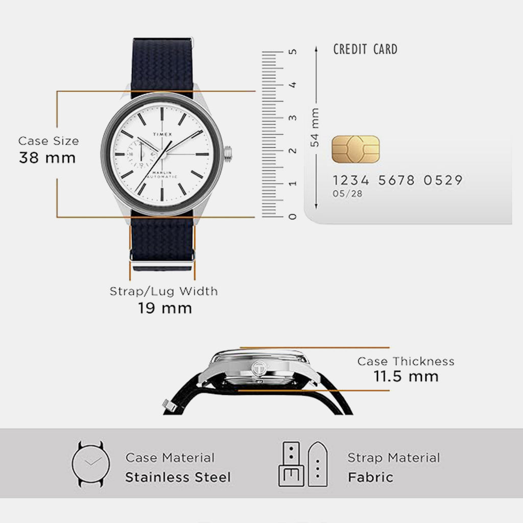 Men Quartz White Dial Analog Fabric Watch TW2V72300U9