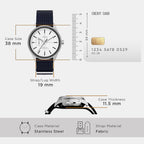 Men Quartz White Dial Analog Fabric Watch TW2V72300U9