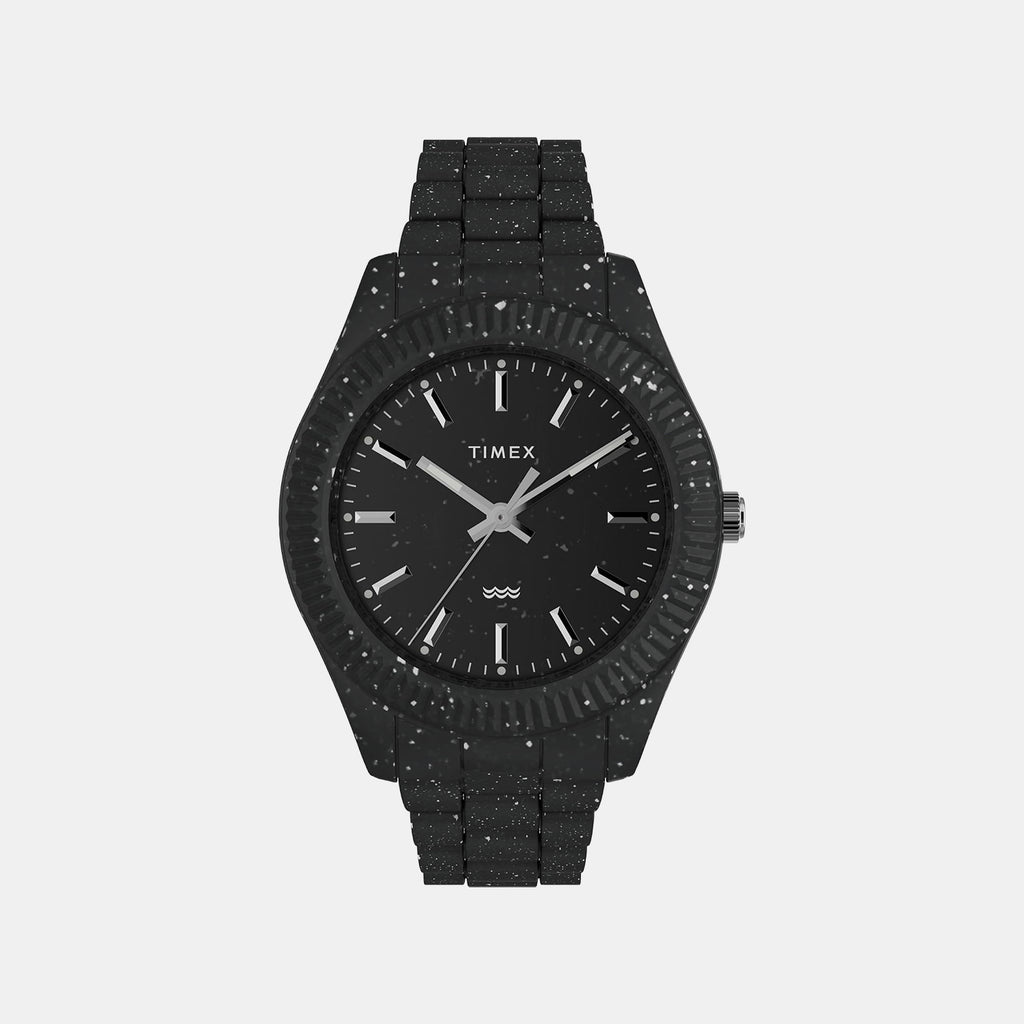 Men Quartz Black Dial Analog Plastic Watch TW2V77000X6
