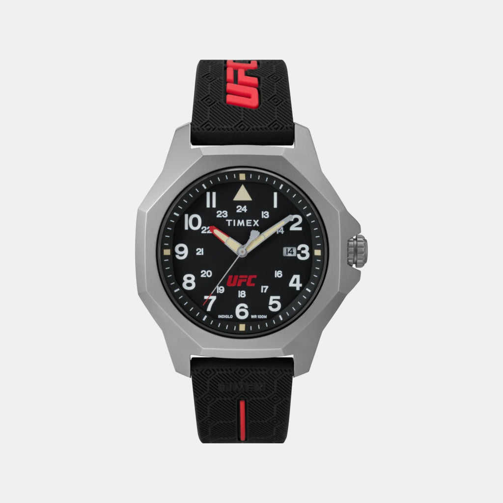 Men Quartz Black Dial Analog Silicone Watch TW2V85400X6