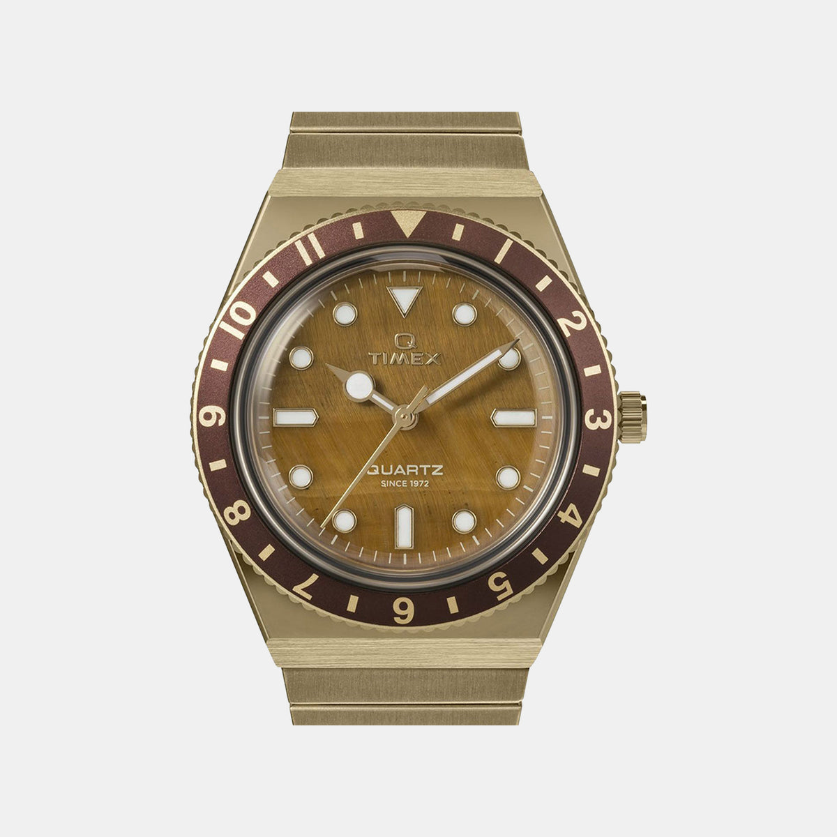 Q Timex Women Quartz Brown Dial Analog Stainless Steel Watch TW2V92500UJ