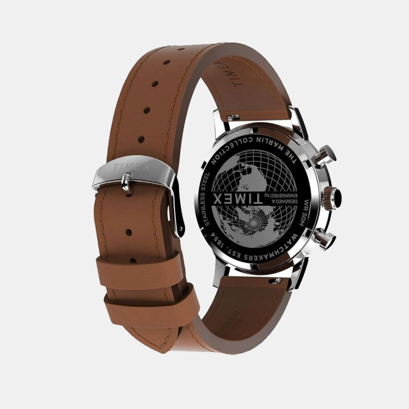 Marlin Men Quartz Green Dial Chronograph Leather Watch TW2W10100UJ