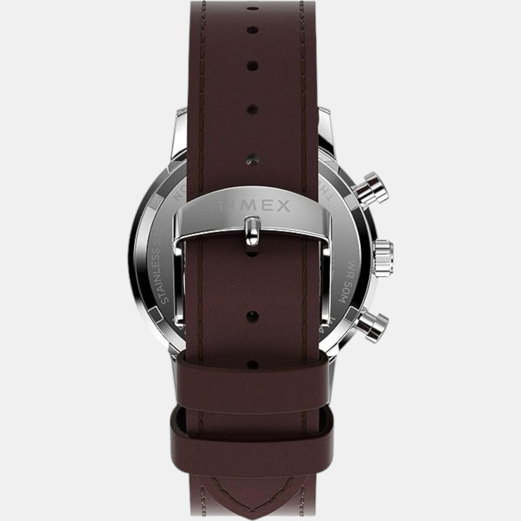 Men Quartz Blue Dial Analog Leather Watch TW2W10200UJ